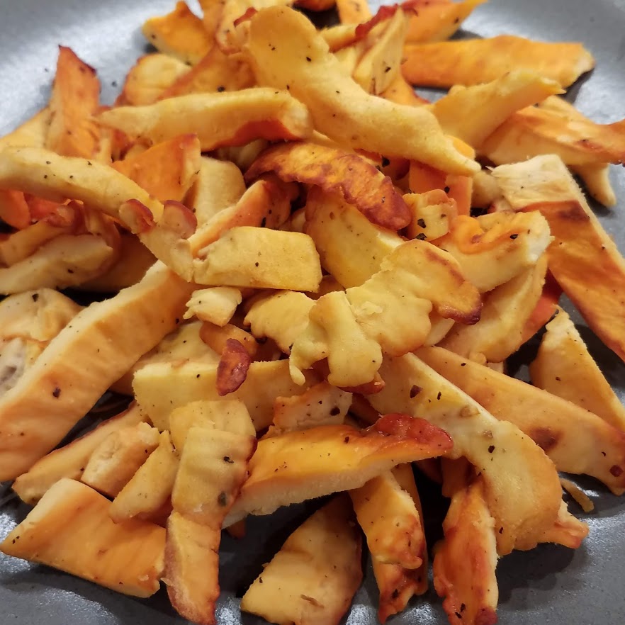 Cooked chicken (of the woods) strips