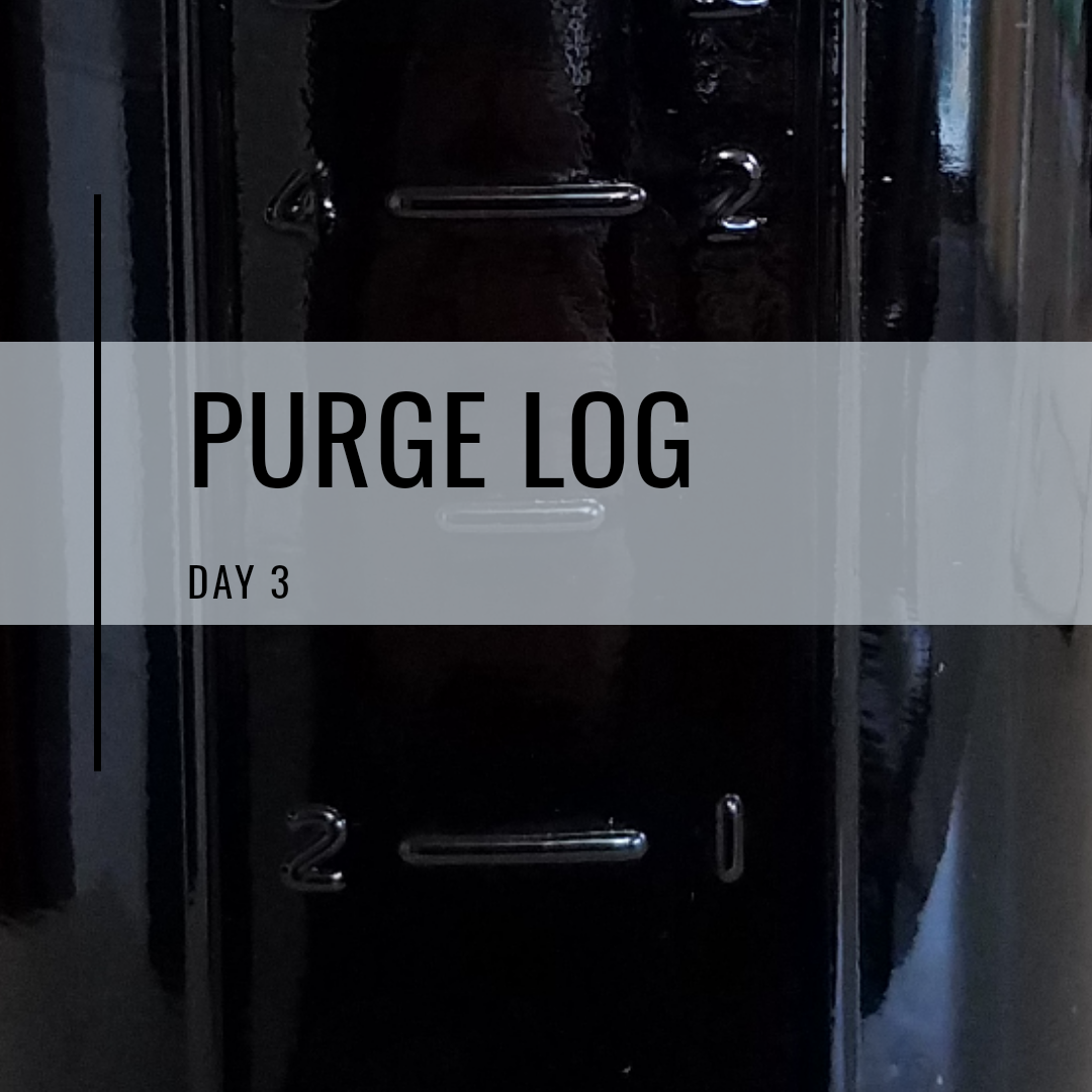 Purge log day 3: Do I dare to dump the inky-black nocino liqueur?