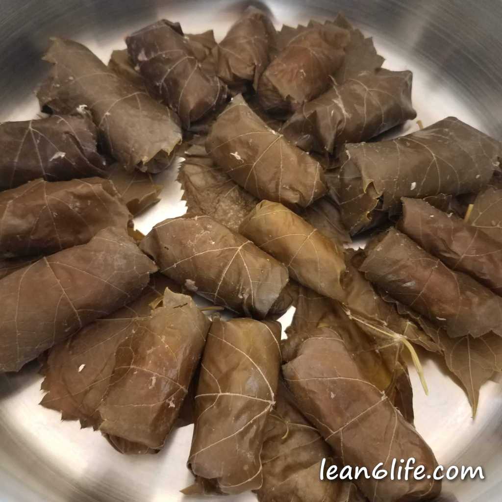 Using wild grape leaves results in stuffed leaves of different sizes