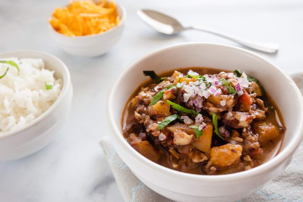 Black walnut chili with butternut squash